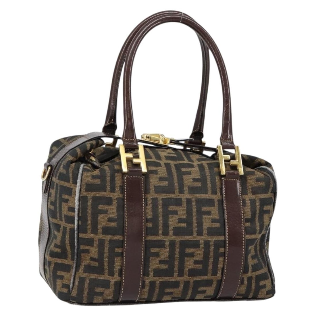 FENDI Zucca Canvas Tote Bag Black Brown Italy Auth 147544 (1 of 18)