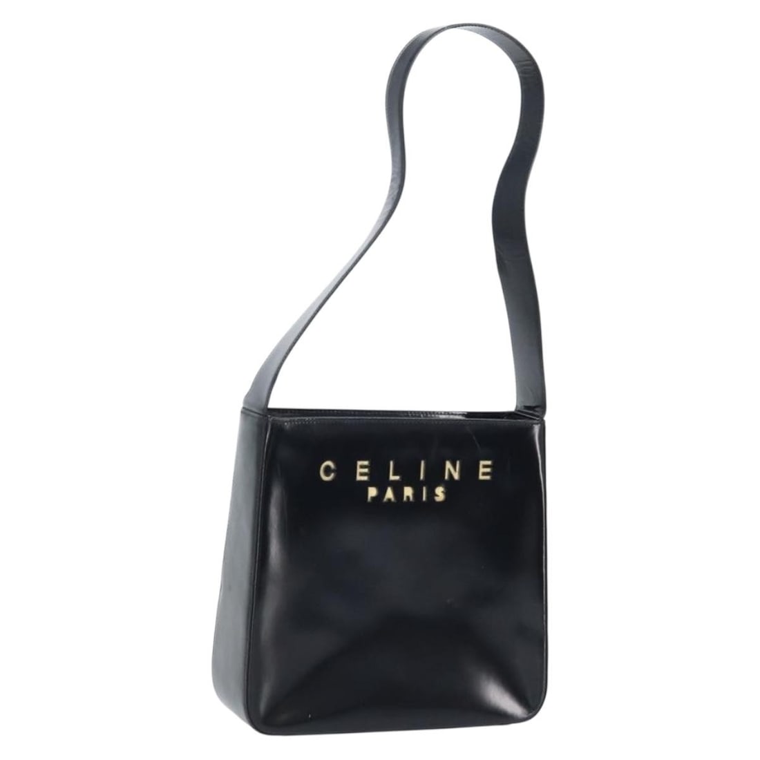 Celine Black Leather Women's Shoulder Bag Gold Tone Hardware Italy: Celine Black Leather Women's Shoulder Bag Gold Tone Hardware Italy This CELINE women's shoulder bag is crafted from black leather with gold-tone accents. Made in Italy, it features a structured silhou