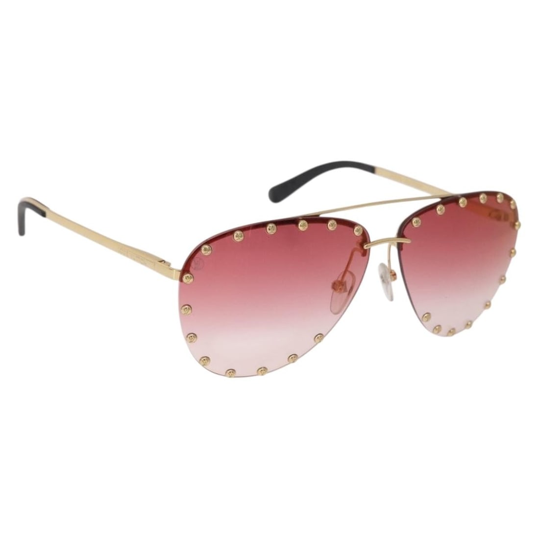 Louis Vuitton Z2350U The Party Metal Sunglasses Gold Tone with Case: Louis Vuitton Z2350U The Party Metal Sunglasses Gold Tone with Case Louis Vuitton The Party sunglasses in gold tone metal, made in Italy. The listing includes a sunglass case. Condition is heavily use