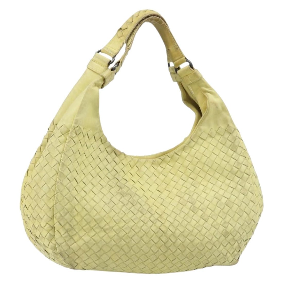 Bottega Veneta Intrecciato Yellow Leather Handbag 125787 Italy: Bottega Veneta Intrecciato Yellow Leather Handbag 125787 Italy Yellow leather Bottega Veneta Intrecciato hand bag made in Italy. The bag is identified by product no. 125787 and serial no. 125787 V0016