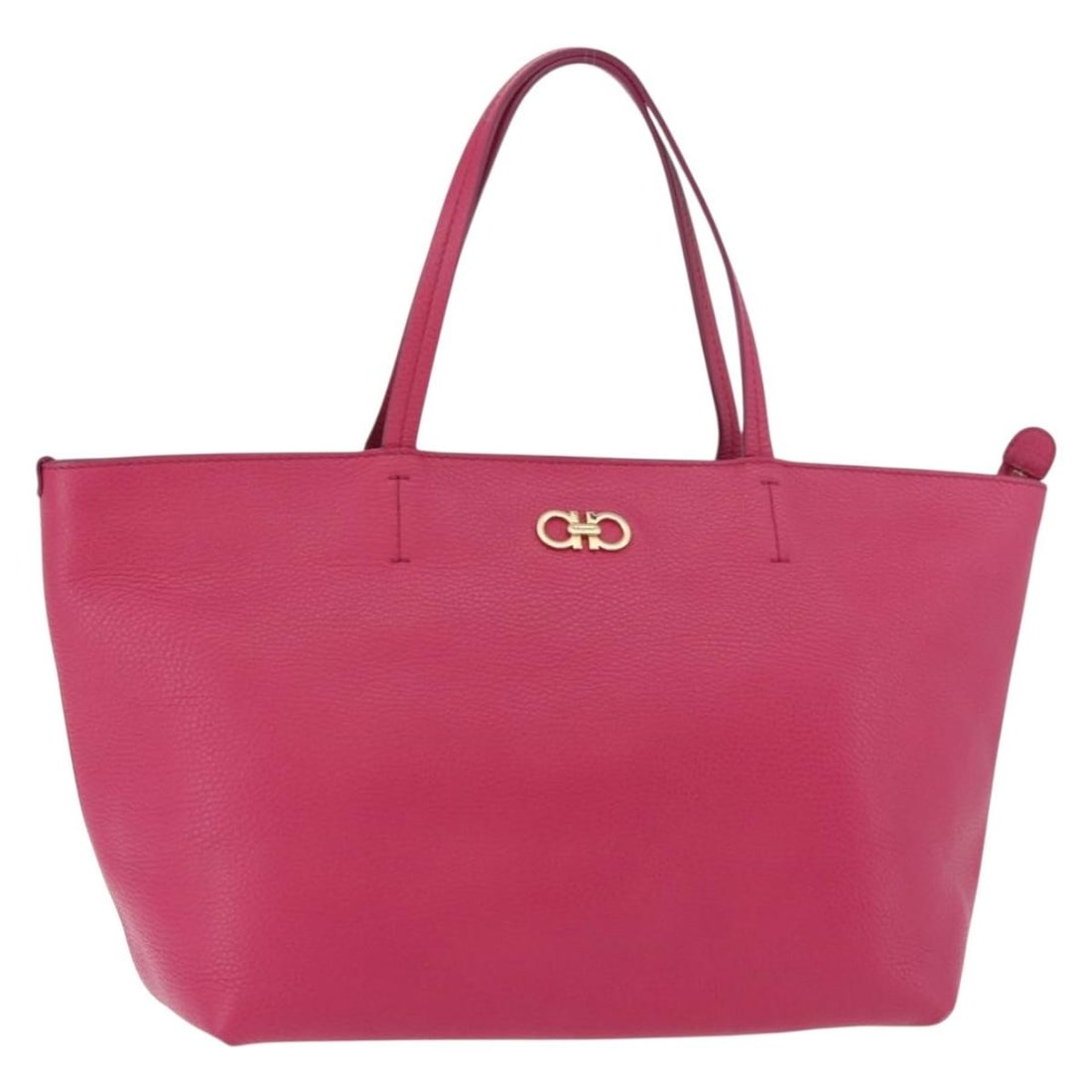Leather Tote Bag Salvatore Ferragamo Gancini Pink Gold: Leather Tote Bag Salvatore Ferragamo Gancini Pink Gold Salvatore Ferragamo Gancini tote bag in pink and gold leather, made in Italy. This women's tote bag features a leather exterior and a handle drop