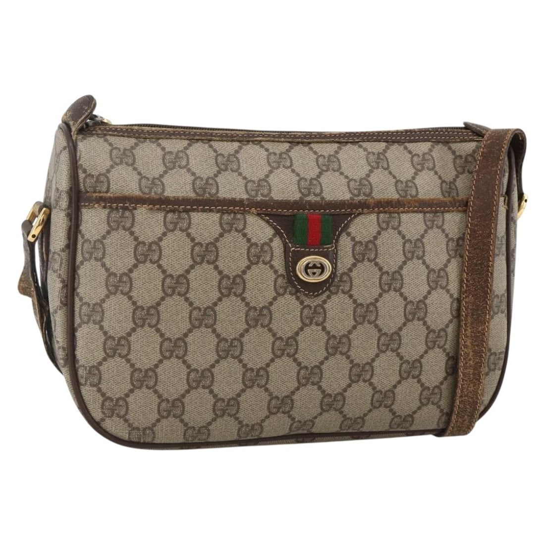 Gucci Sherry Line GG Supreme beige gold shoulder bag 164 02 077: Gucci Sherry Line GG Supreme beige gold shoulder bag 164 02 077 This is a Gucci GG Supreme Web Sherry Line shoulder bag crafted from beige and gold PVC leather with GG canvas detailing. Designed for w