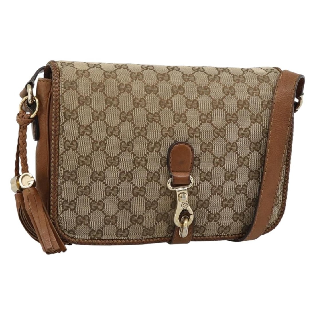 Gucci 257024 GG Canvas Shoulder Bag Beige Gold Dust Bag: Gucci 257024 GG Canvas Shoulder Bag Beige Gold Dust Bag Gucci shoulder bag in beige and gold GG Canvas, made in Italy. It comes with a dust bag and features a shoulder strap with an approximate drop o