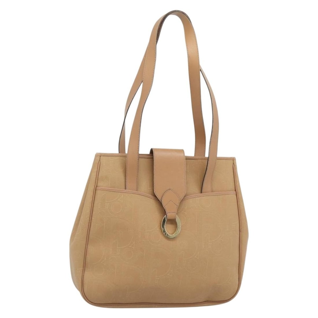 Christian Dior Trotter PVC Leather Tote Bag Beige Gold Tone: Christian Dior Trotter PVC Leather Tote Bag Beige Gold Tone Christian Dior tote bag in beige and gold tone, made from PVC leather and Trotter canvas. It features a structured tote style and was made i