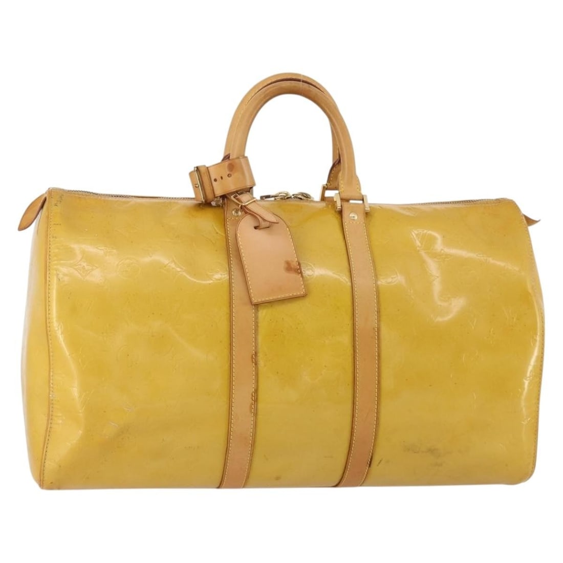 Louis Vuitton Mercer Boston Bag Monogram Vernis Beige Patent Leather M91000: Louis Vuitton Mercer Boston Bag Monogram Vernis Beige Patent Leather M91000 A Louis Vuitton Monogram Vernis Mercer Boston Bag in beige patent leather, made in France. It comes with a name tag and powa