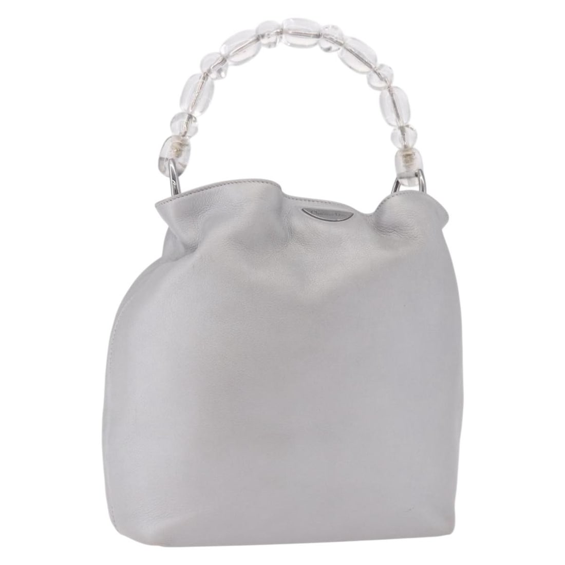 Christian Dior Maris Leather Handbag Silver Made in Italy: Christian Dior Maris Leather Handbag Silver Made in Italy Christian Dior Maris Pearl hand bag in silver leather, made in Italy. The bag measures approximately 20 cm W x 23 cm H x 7 cm D, with a handle