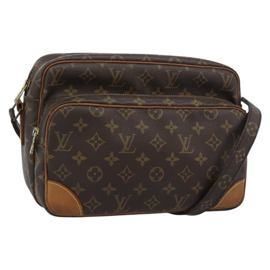 Louis Vuitton Nile Monogram Canvas Shoulder Bag M45244: Louis Vuitton Nile Monogram Canvas Shoulder Bag M45244 Louis Vuitton Monogram Nile Shoulder Bag in Monogram Canvas, made in France. This shoulder bag features a monogram colorway and comes with the it