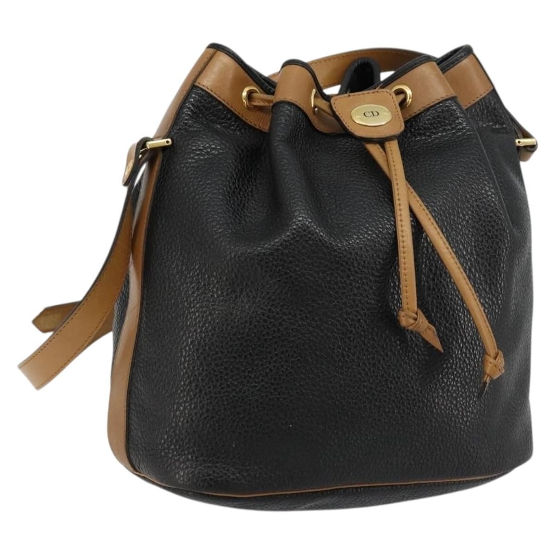 Christian Dior Black Gold Leather Shoulder Bag France: Christian Dior Black Gold Leather Shoulder Bag France This Christian Dior shoulder bag is crafted from black leather with gold accents and features a classic, structured silhouette. Designed for women