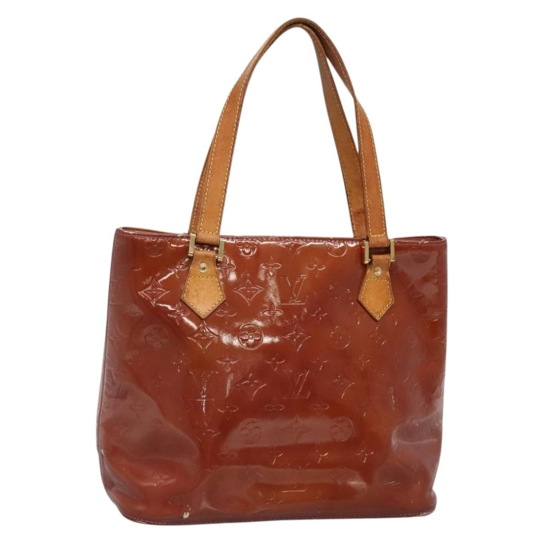 Louis Vuitton Houston Monogram Vernis Purple Patent Leather Handbag M91093: Louis Vuitton Houston Monogram Vernis Purple Patent Leather Handbag M91093 This Louis Vuitton Monogram Vernis Houston handbag features a striking purple (Viole) patent leather exterior. Designed for w