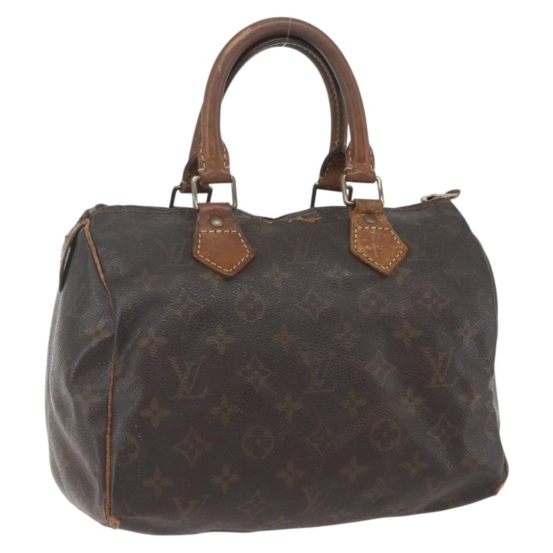 Louis Vuitton Speedy 25 Monogram Canvas Handbag M41528 France: Louis Vuitton Speedy 25 Monogram Canvas Handbag M41528 France This Louis Vuitton Monogram Speedy 25 handbag is crafted from signature Monogram Canvas with a classic monogram pattern. The bag features 