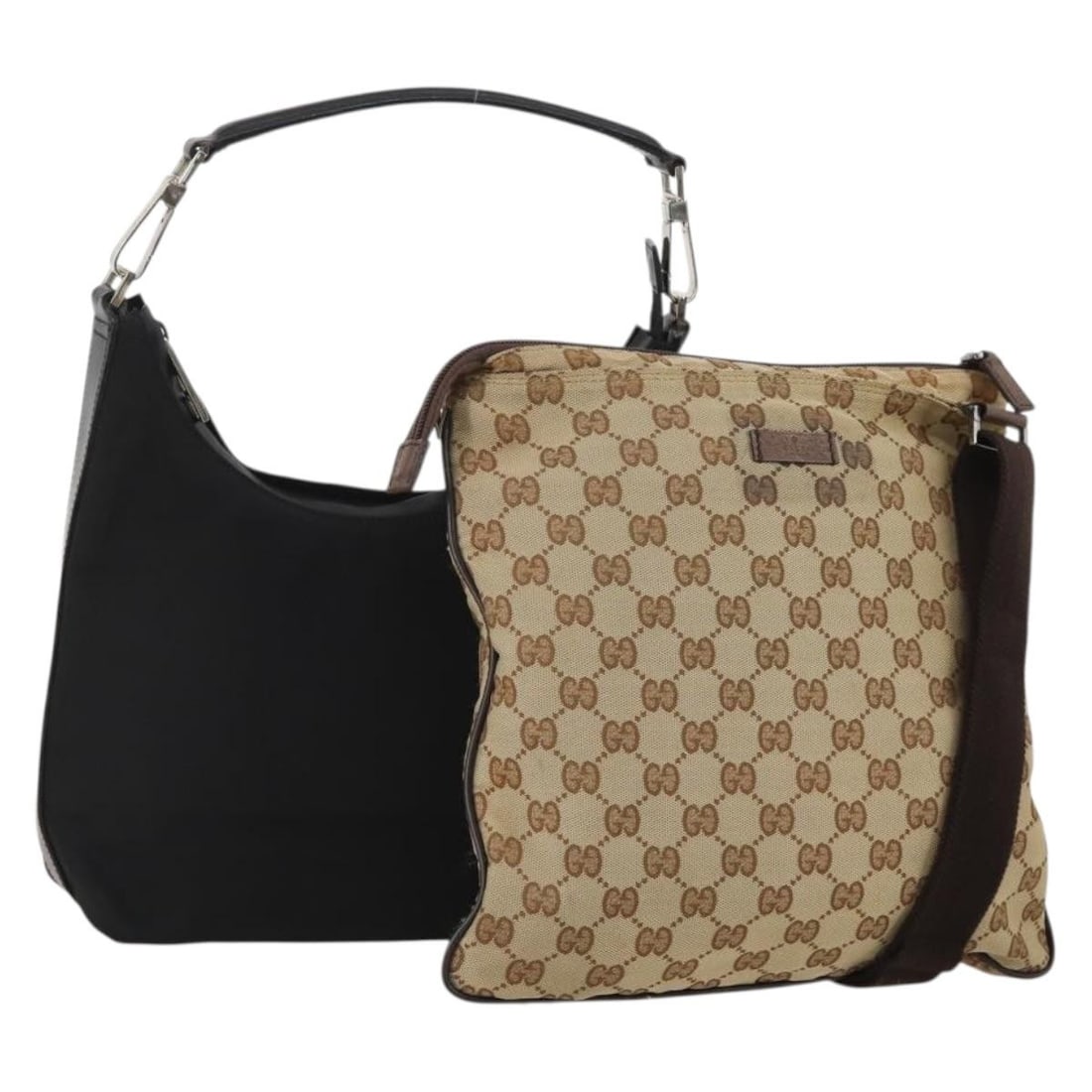 2 Gucci GG Canvas Shoulder Bags Beige Black Italy 192893 (1 of 17)