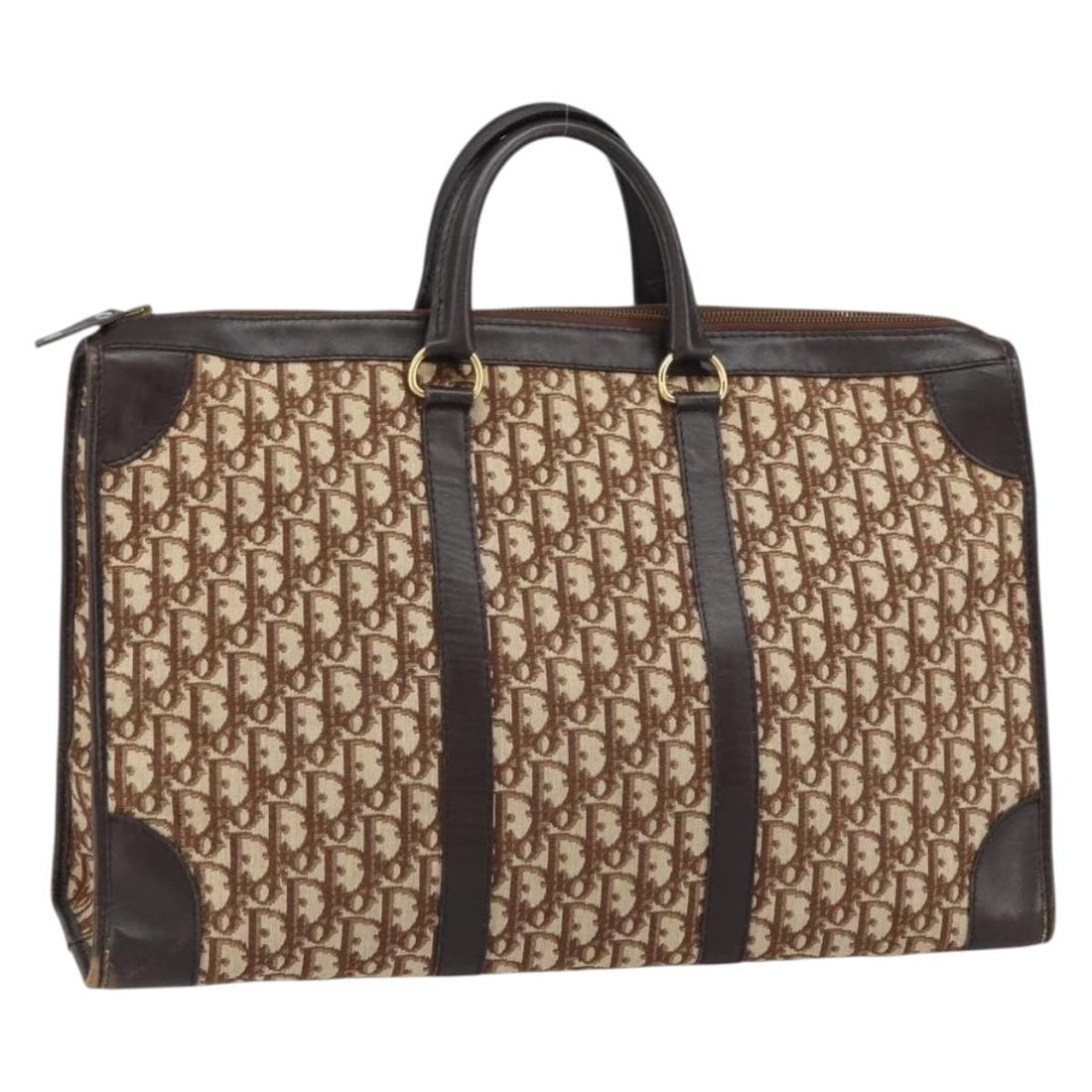 Christian Dior Trotter Canvas Beige and Gold Handbag with Guarantee Card: Christian Dior Trotter Canvas Beige and Gold Handbag with Guarantee Card This Christian Dior Trotter Canvas Hand Bag features a beige and gold color scheme and is crafted from durable Trotter canvas. 