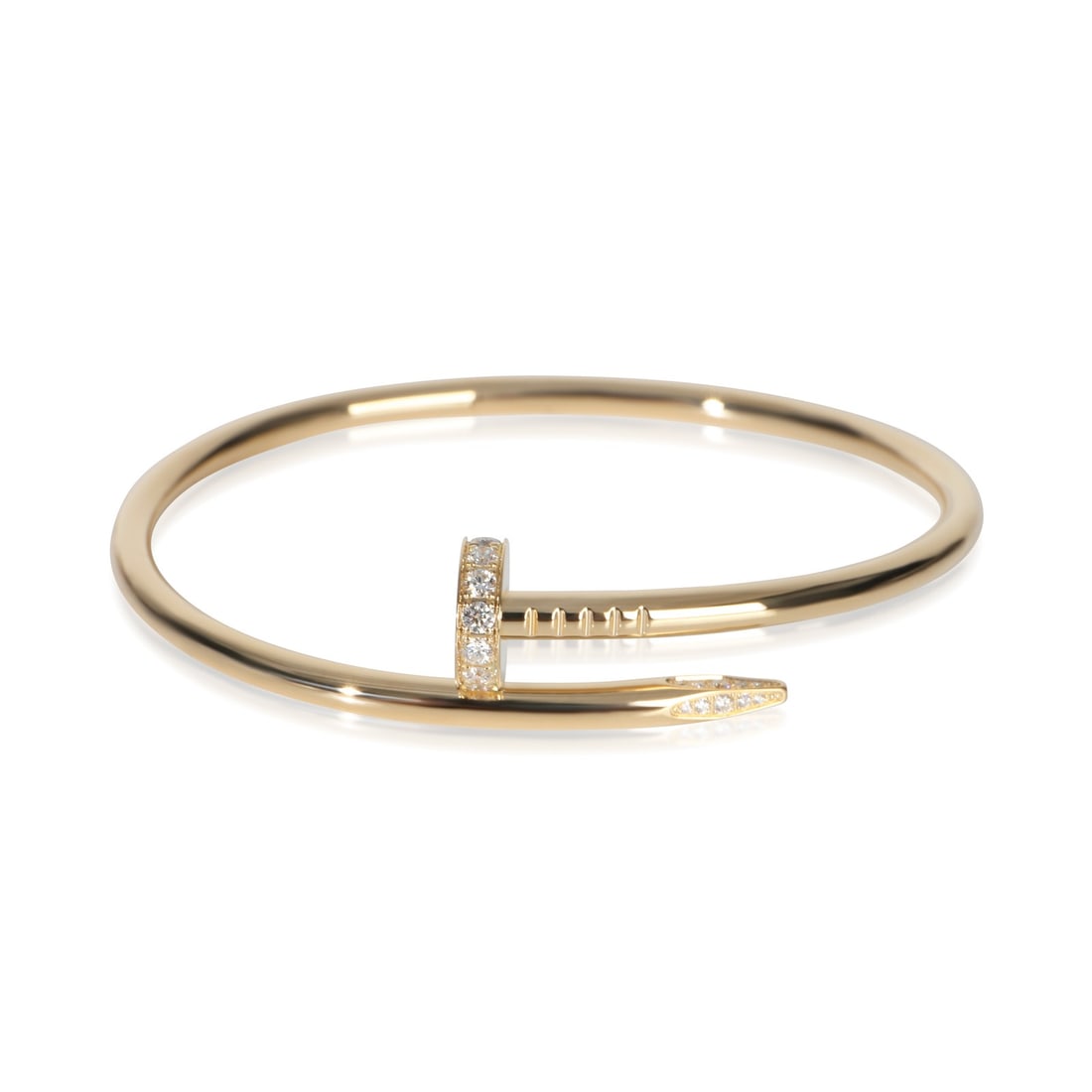 Cartier Juste Un Clou 18k Yellow Gold Diamond Bracelet: Cartier Juste Un Clou 18k Yellow Gold Diamond Bracelet This Cartier Juste Un Clou bracelet is crafted from 18k yellow gold and features round brilliant white diamonds with a total carat weight of 0.58
