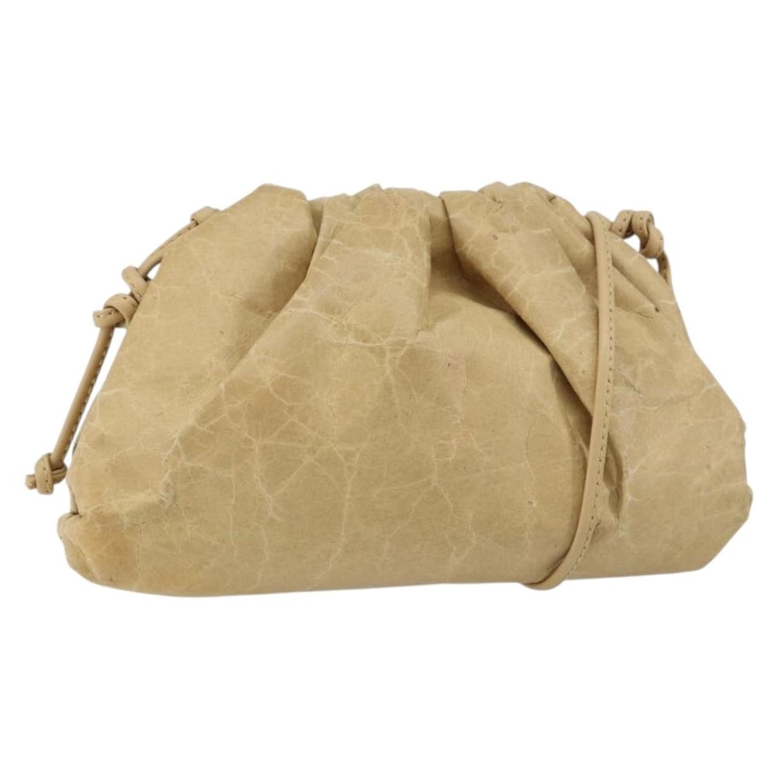 Bottega Veneta The Pouch Beige Leather Shoulder Bag Made in Italy: Bottega Veneta The Pouch Beige Leather Shoulder Bag Made in Italy Beige leather shoulder bag in The Pouch style, made in Italy. The bag measures approximately W22 cm x H14 cm x D5 cm, with a shoulder 