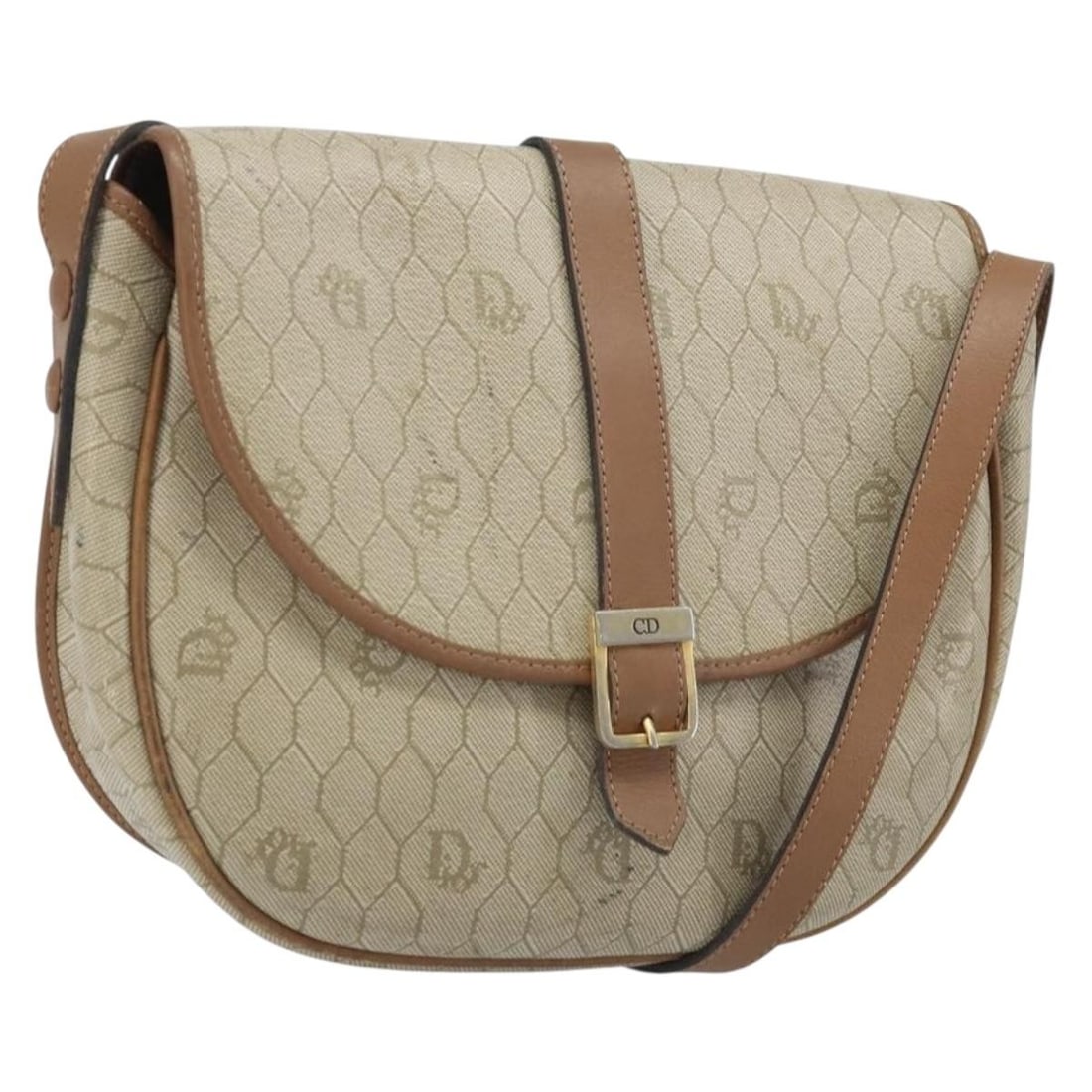 Christian Dior Beige Honeycomb Canvas Shoulder Purse Gold Accents France: Christian Dior Beige Honeycomb Canvas Shoulder Purse Gold Accents France This Christian Dior shoulder bag features the iconic Honeycomb canvas in beige and gold tones. Designed for women, it offers a 