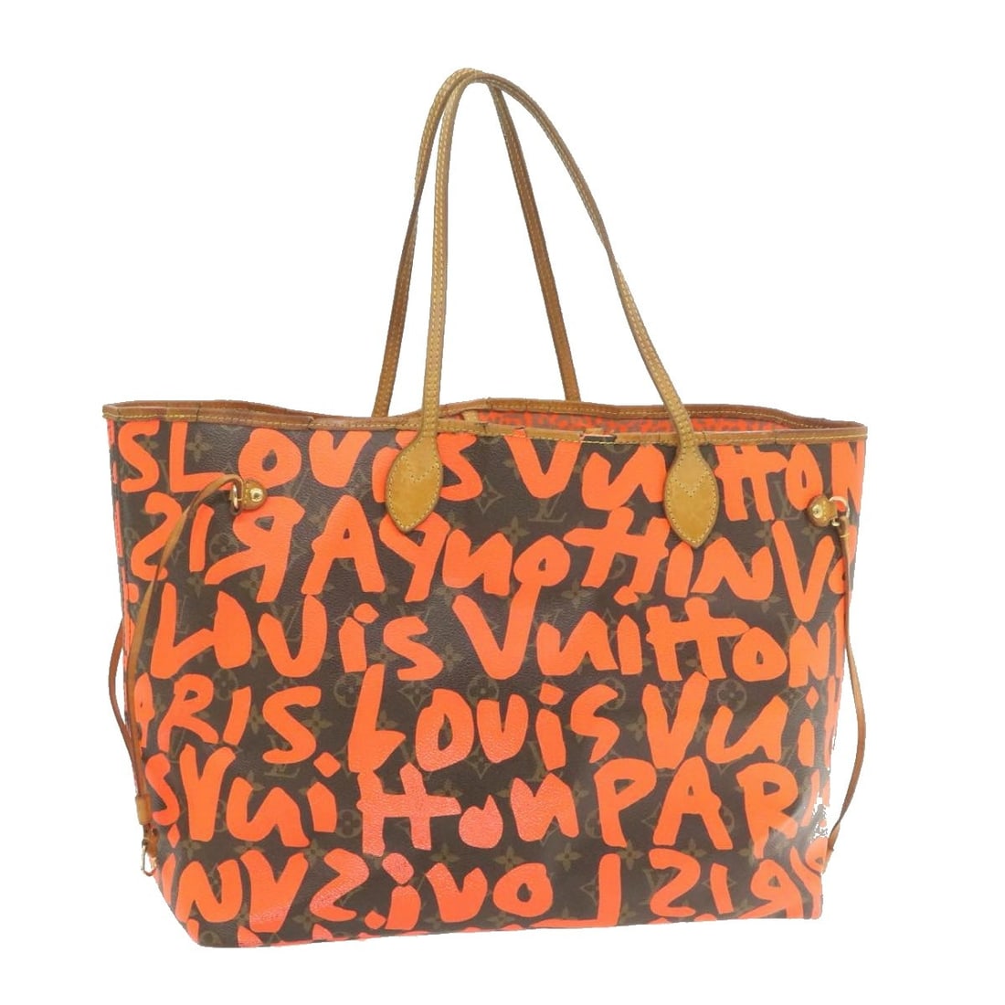 Louis Vuitton M93702 Neverfull GM Monogram Graffiti Canvas Tote: Louis Vuitton M93702 Neverfull GM Monogram Graffiti Canvas Tote Louis Vuitton Neverfull GM tote bag in Monogram Graffiti Canvas, made in France. The bag is identified by product number M93702 and seri