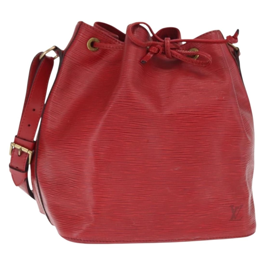 Louis Vuitton Petit Noe Red Epi Leather Shoulder Bag M44107 France: Louis Vuitton Petit Noe Red Epi Leather Shoulder Bag M44107 France This Louis Vuitton Petit Noe shoulder bag is crafted from red Epi leather and features an adjustable shoulder strap. Made in France, 