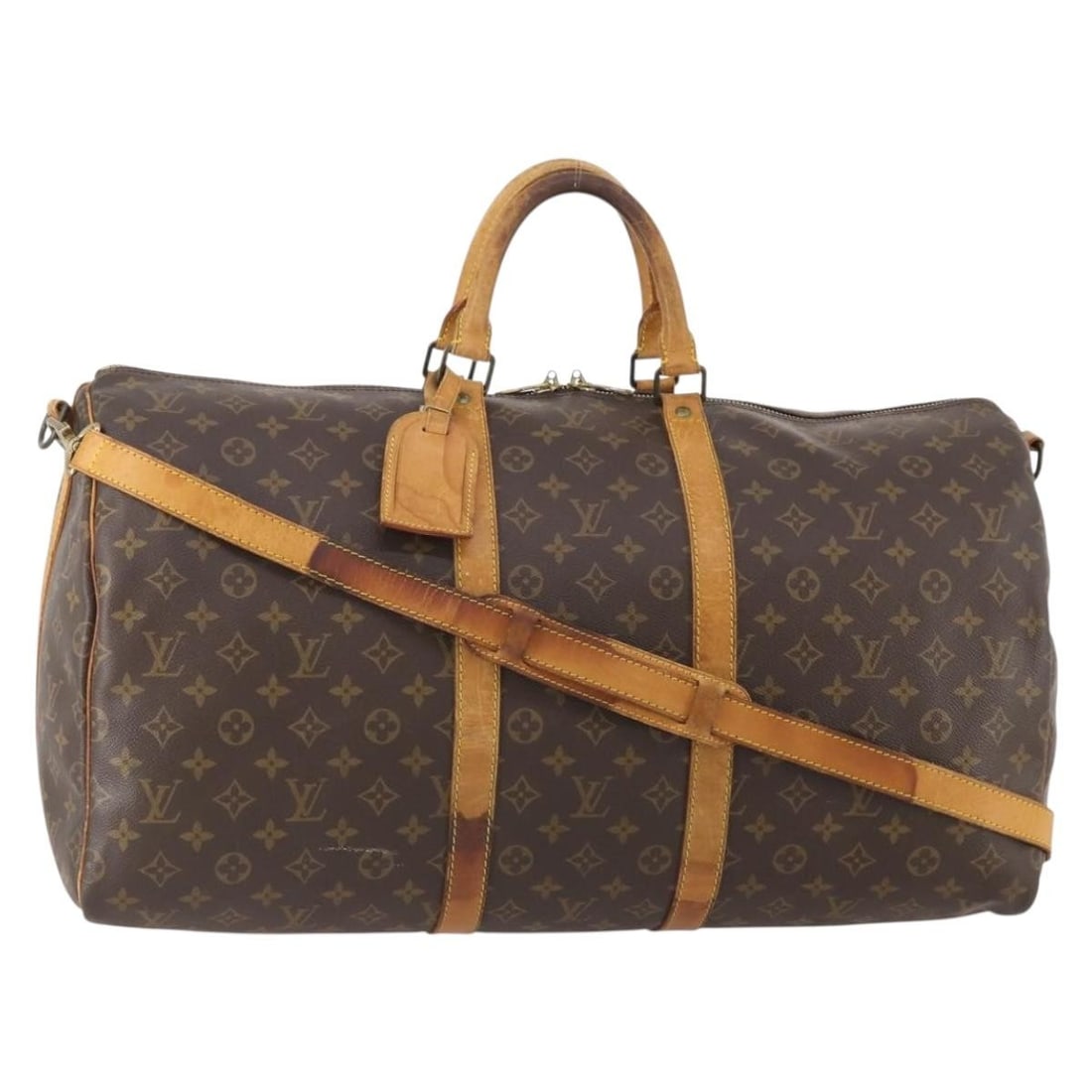 Louis Vuitton M41414 Keepall Bandouliere 55 Monogram Boston Bag: Louis Vuitton M41414 Keepall Bandouliere 55 Monogram Boston Bag Louis Vuitton Keepall Bandouliere 55 Boston bag in Monogram canvas. This travel bag includes a name tag and shoulder strap. Made in Fran