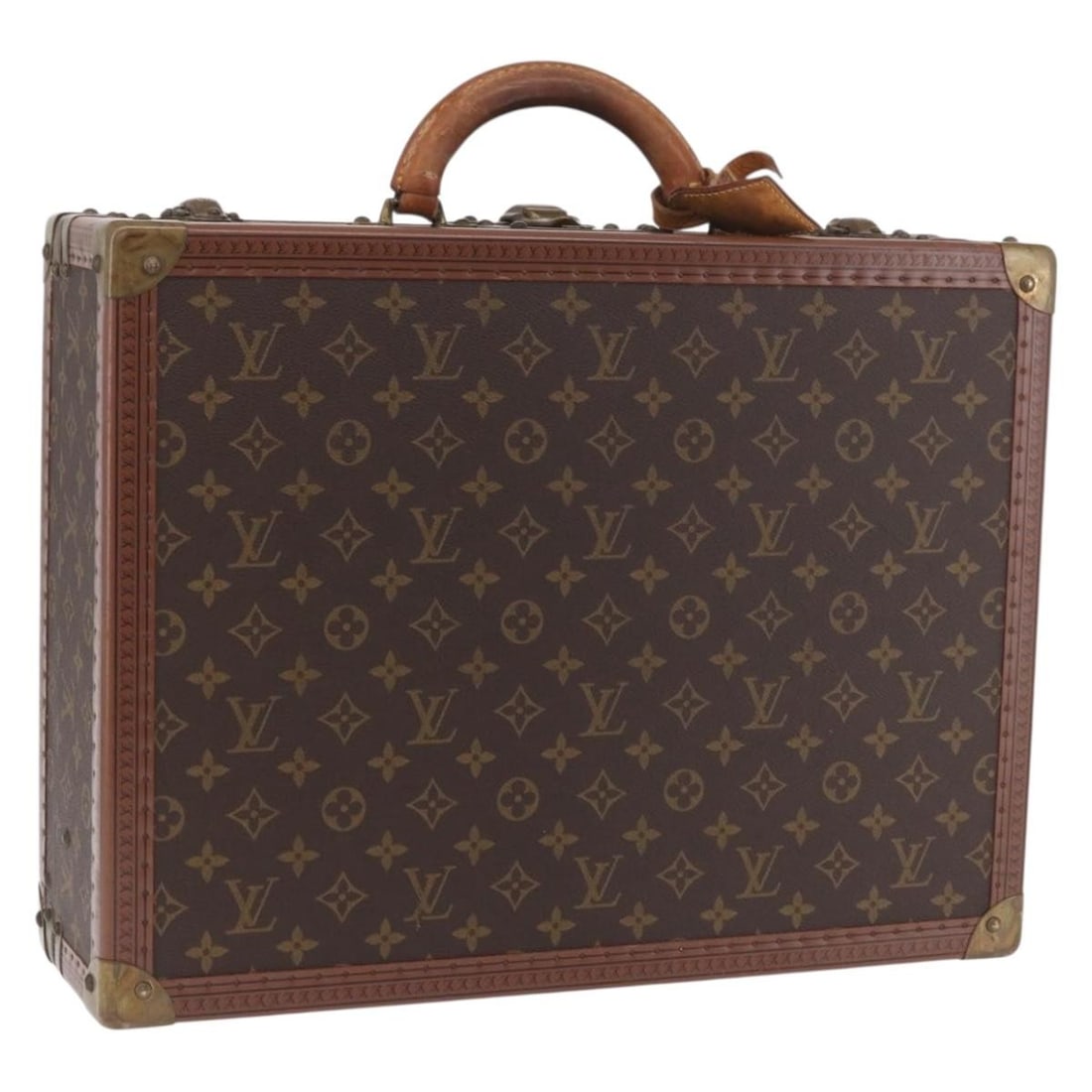 Louis Vuitton M21423 Cotoville 45 Monogram Canvas Clutch Bag: Louis Vuitton M21423 Cotoville 45 Monogram Canvas Clutch Bag Louis Vuitton Monogram Cotoville 45 clutch bag in Monogram Canvas, made in France. It comes with a name tag accessory and features a handle