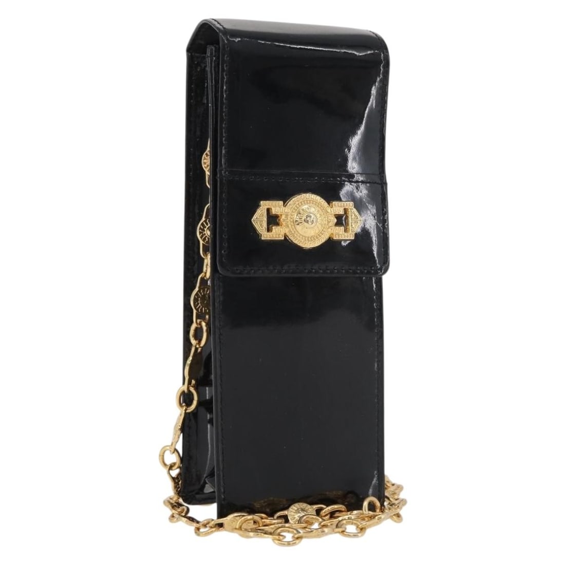 Gianni Versace black gold patent leather pouch shoulder bag (1 of 18)