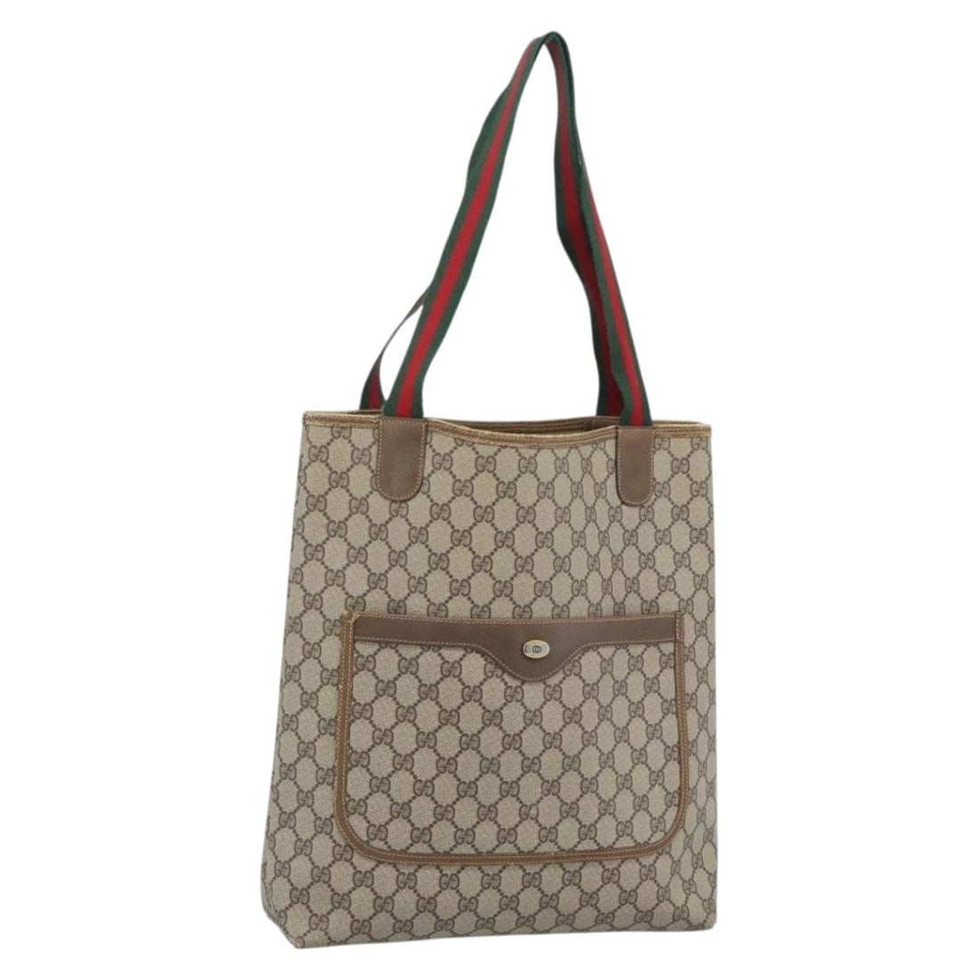 Gucci 192725 GG Supreme Beige PVC Leather Tote: Gucci 192725 GG Supreme Beige PVC Leather Tote Gucci GG Supreme tote bag in beige PVC leather, made in Italy. The bag measures approximately 31 cm W x 38 cm H x 8 cm D, with a handle drop of approxima