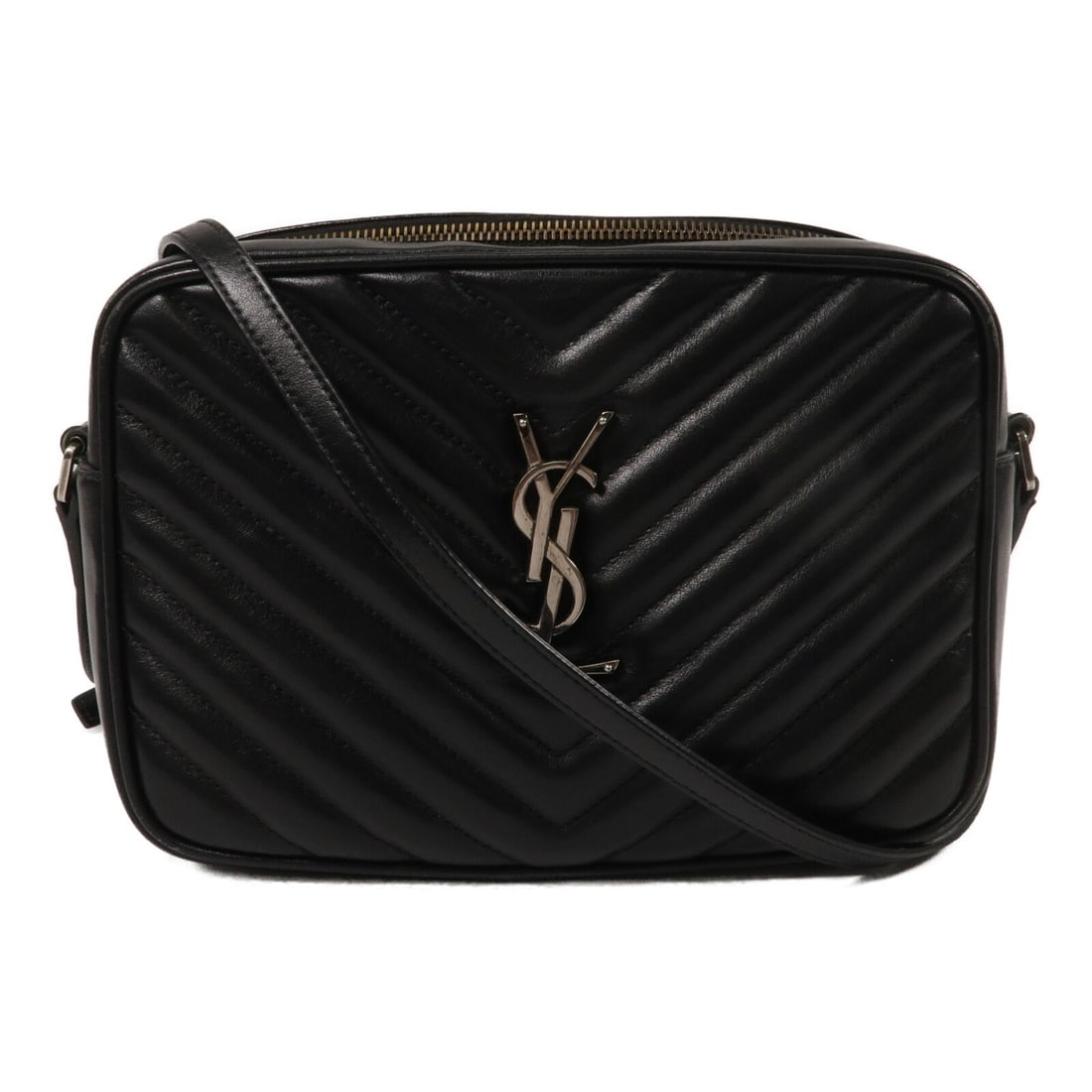 YVES SAINT LAURENT 574494 Lou Camera Shoulder Bag Black Calfskin (1 of 18)