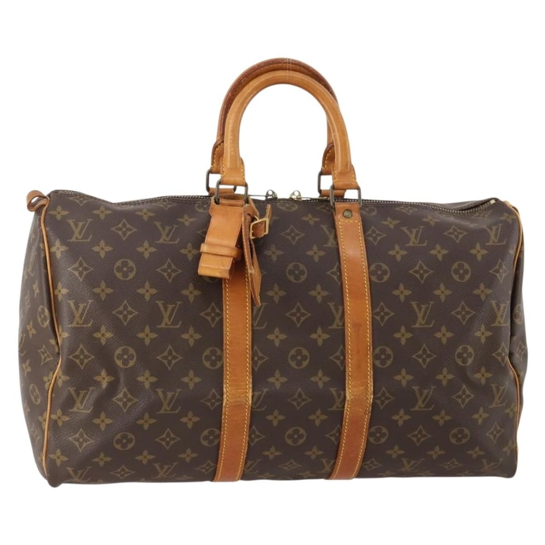 Louis Vuitton Keepall 45 Monogram Canvas Boston Bag M41428: Louis Vuitton Keepall 45 Monogram Canvas Boston Bag M41428 This Louis Vuitton Monogram Keepall 45 Boston Bag, model M41428, is crafted from signature monogram canvas with leather trim and gold-tone ha