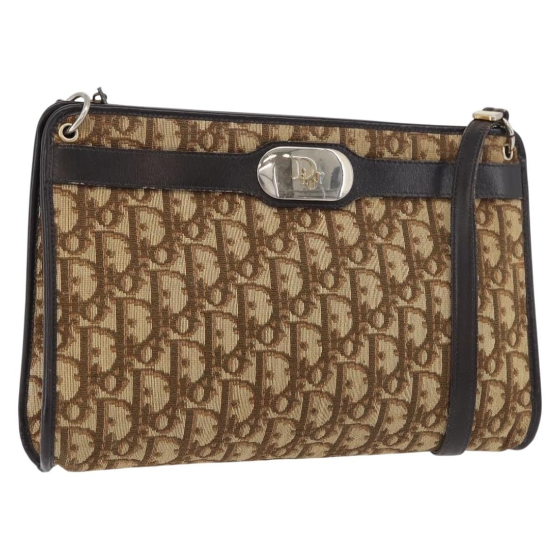 Christian Dior Trotter shoulder bag in brown and gold canvas: Christian Dior Trotter shoulder bag in brown and gold canvas Christian Dior shoulder bag in brown and gold Trotter canvas, made in France. This women's bag is offered without the original box or dust 