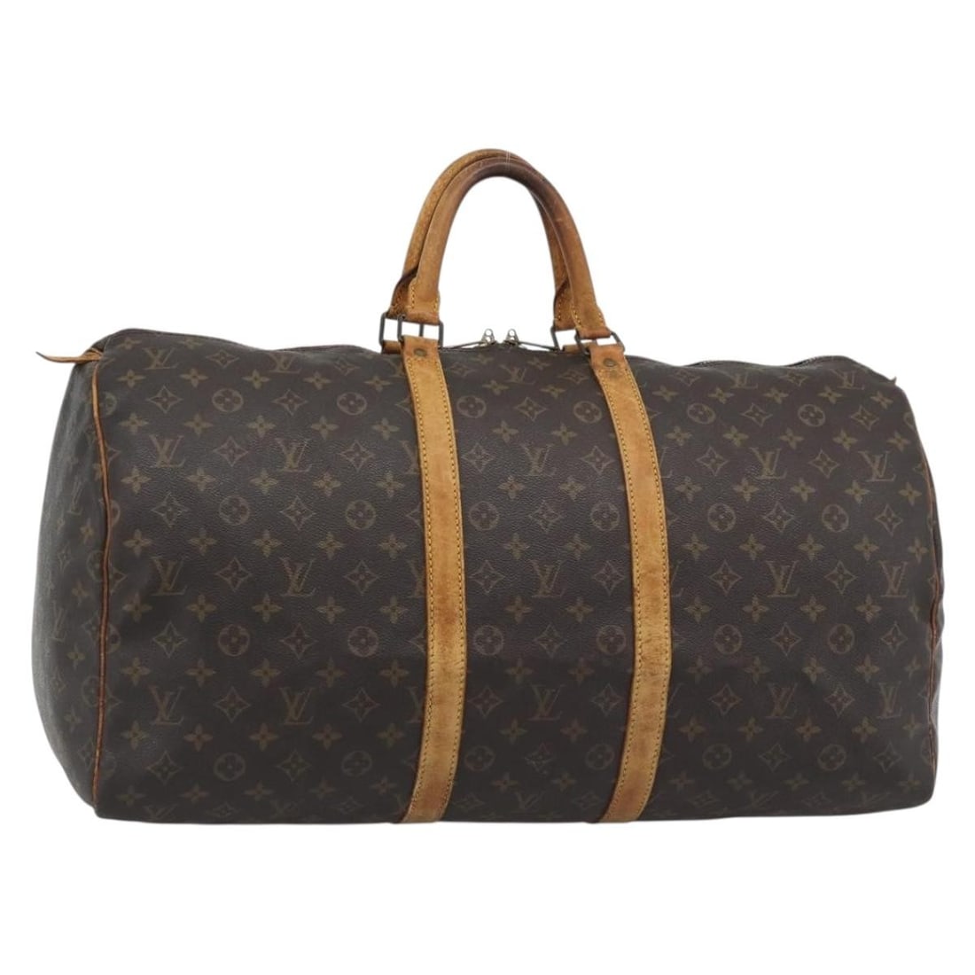 Louis Vuitton M41424 Keepall 55 Monogram Canvas Boston Bag: Louis Vuitton M41424 Keepall 55 Monogram Canvas Boston Bag A Louis Vuitton Keepall 55 Boston bag in Monogram Canvas, made in France. This women's travel bag features the classic Monogram exterior and 