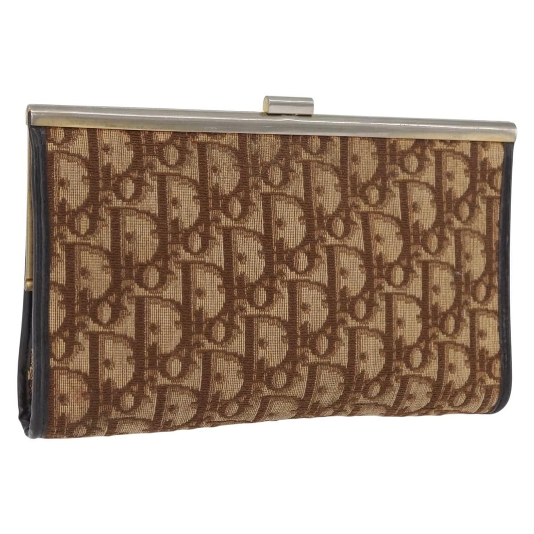 Christian Dior Trotter Canvas Brown Gold Pouch: Christian Dior Trotter Canvas Brown Gold Pouch This Christian Dior Trotter Canvas pouch features the iconic brown and gold color combination. Designed for women, it is crafted from signature Trotter C