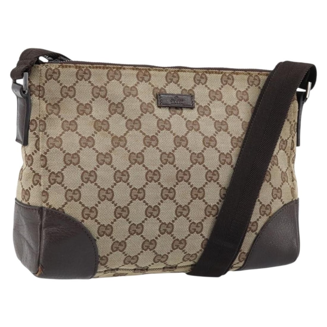 Gucci 114273 GG Canvas Shoulder Bag Beige Silver Tone: Gucci 114273 GG Canvas Shoulder Bag Beige Silver Tone Gucci shoulder bag in beige and silver GG Canvas, made in Italy. It features a shoulder strap with an approximate drop of 30 to 60 cm and measures