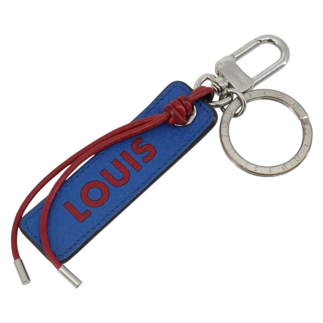 Louis Vuitton M64172 leather key ring red blue Porte Cles Tab: Louis Vuitton M64172 leather key ring red blue Porte Cles Tab Louis Vuitton Porte Cles Tab key ring in red and blue leather. This women's key ring includes the dust bag and item box. Condition is heav