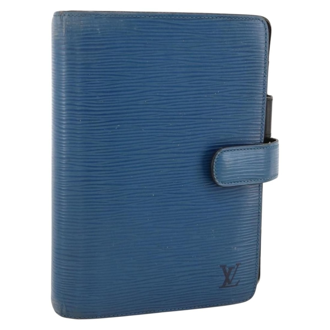 Louis Vuitton Epi Leather Myrtille Blue MM Agenda Planner Cover R2004G: Louis Vuitton Epi Leather Myrtille Blue MM Agenda Planner Cover R2004G This is a Louis Vuitton Epi Agenda MM day planner cover in blue Myrtille. Crafted from durable Epi leather, this cover is designe