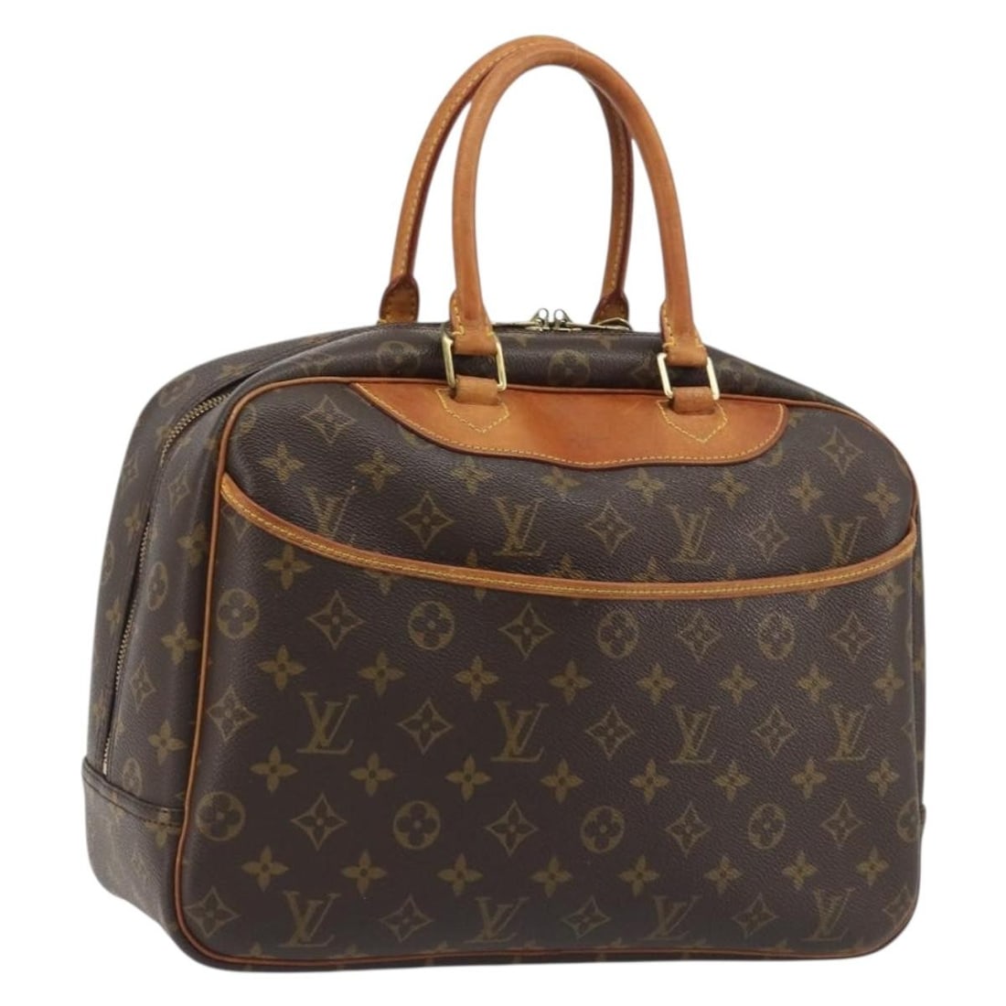 Louis Vuitton M47270 Deauville Monogram Canvas Handbag: Louis Vuitton M47270 Deauville Monogram Canvas Handbag Louis Vuitton Monogram Deauville Hand Bag in Monogram Canvas, made in France. The bag measures approximately W34 cm x H27 cm x D13 cm (W13.4 x H1