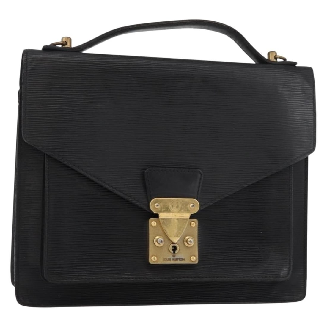 Louis Vuitton Monceau 28 Black Epi Leather Handbag M52122: Louis Vuitton Monceau 28 Black Epi Leather Handbag M52122 Louis Vuitton Epi Monceau 28 handbag in black Epi leather, made in France. It comes with one key and is identified by product number M52122. T