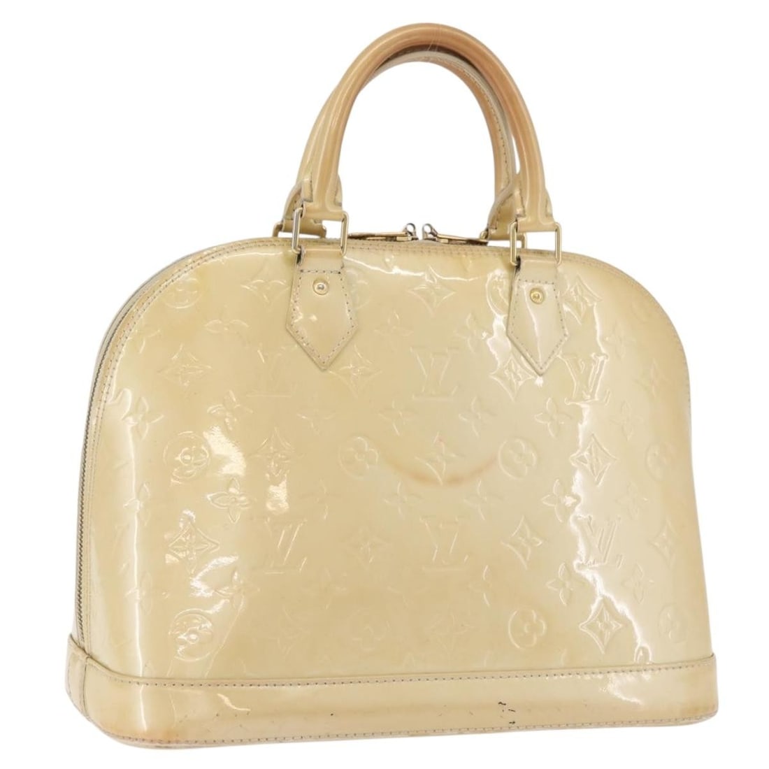 Louis Vuitton Alma PM Vernis Patent Leather Handbag Broncorail M91445: Louis Vuitton Alma PM Vernis Patent Leather Handbag Broncorail M91445 Louis Vuitton Monogram Vernis Alma PM hand bag in Broncorail patent leather. Made in France, this piece is identified by product n
