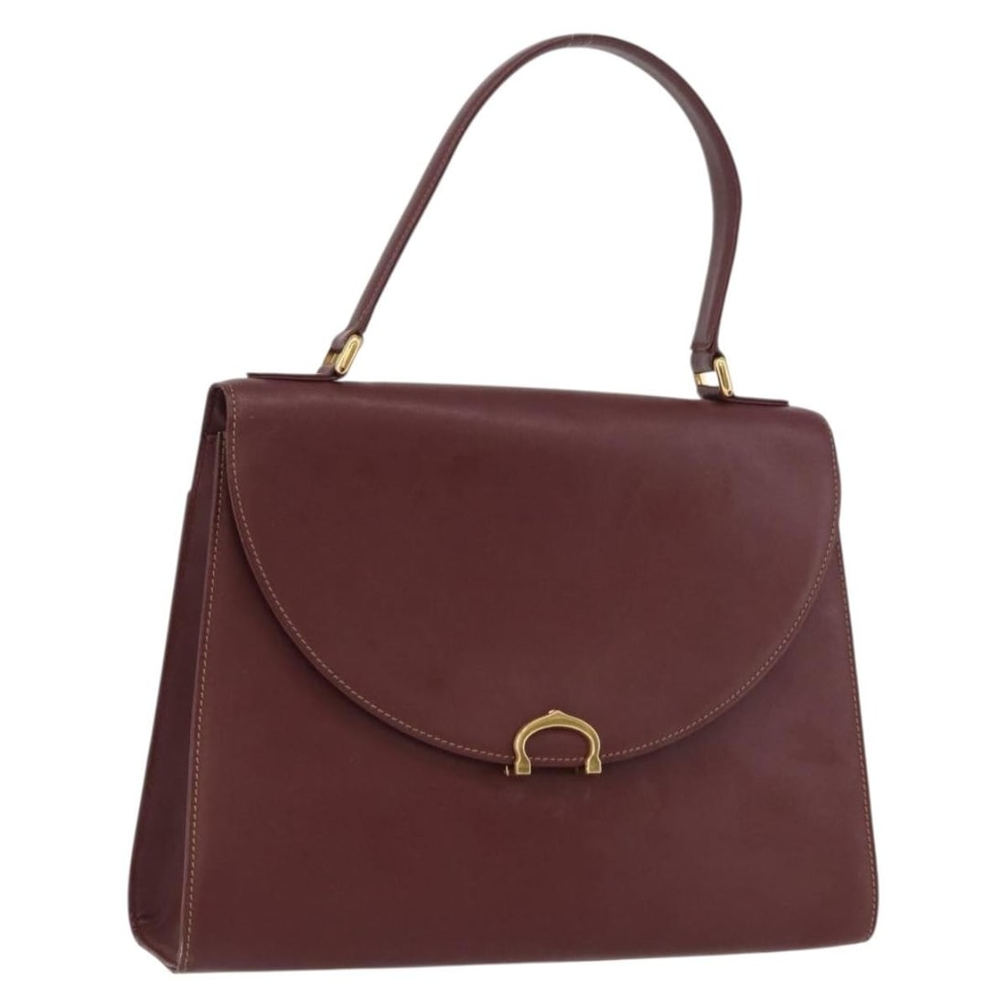 Cartier Must Line Bordeaux Leather Handbag Italy: Cartier Must Line Bordeaux Leather Handbag Italy This Cartier Must Line handbag is crafted from bordeaux leather with gold-tone accents. Designed for women, it features a structured silhouette with a 