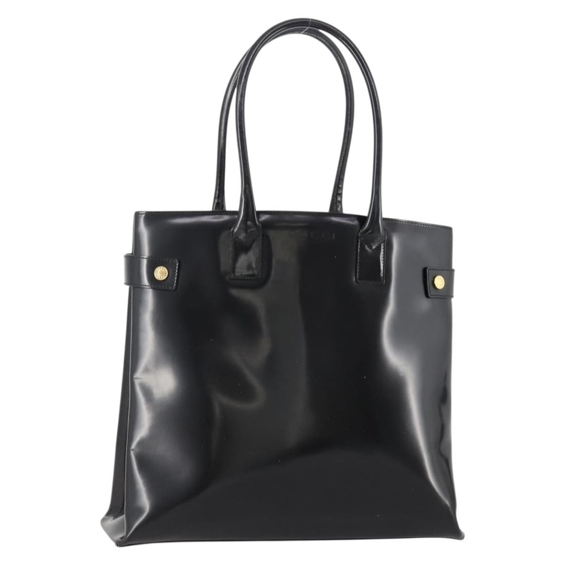 Gucci Patent Leather Black Gold Tote Bag 002 1046 0407: Gucci Patent Leather Black Gold Tote Bag 002 1046 0407 This GUCCI tote bag is crafted from black and gold patent leather, offering a stylish and spacious design. Made in Italy, it features a structure