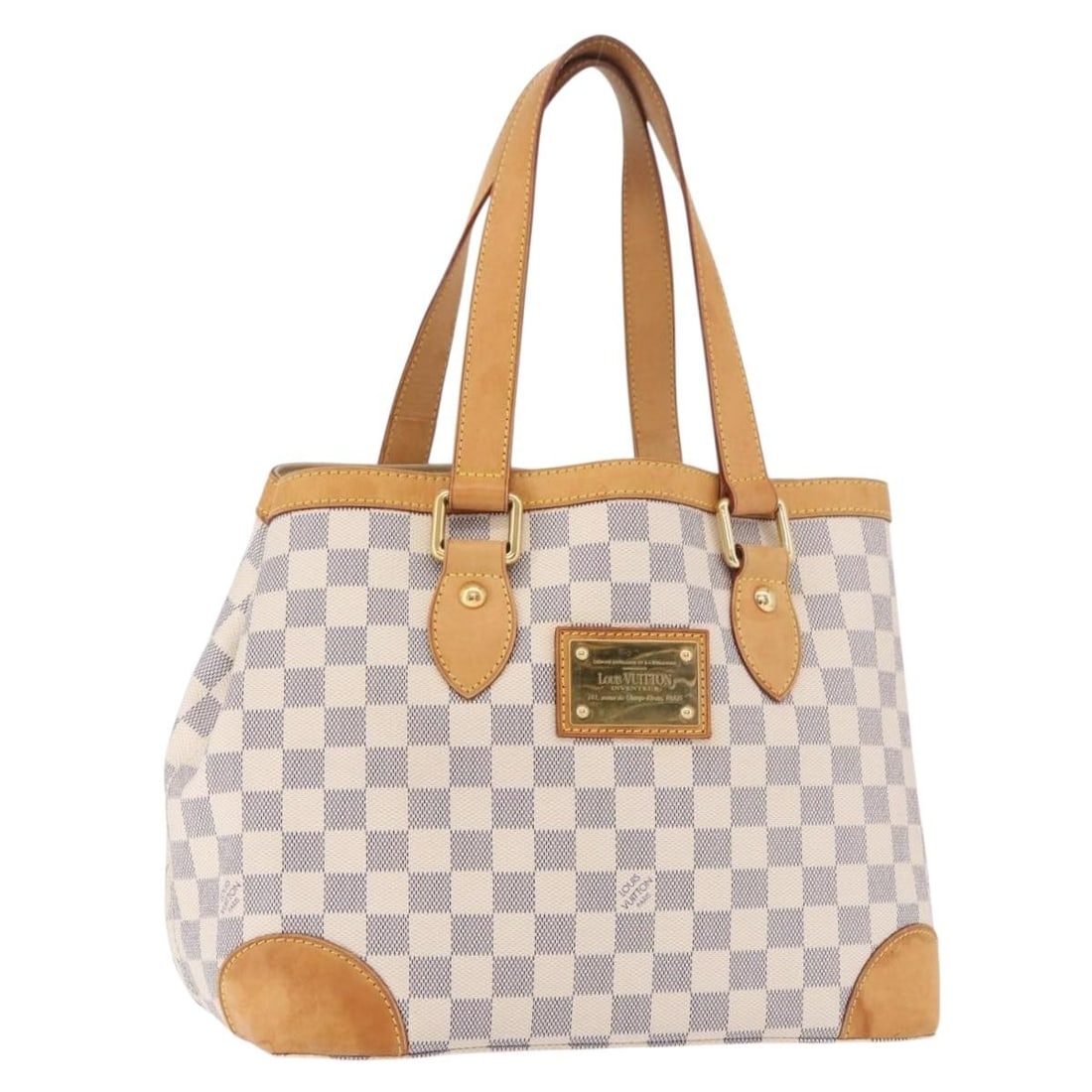 Louis Vuitton Hampstead PM Damier Azur Canvas Tote N51207: Louis Vuitton Hampstead PM Damier Azur Canvas Tote N51207 Louis Vuitton Hampstead PM tote bag in Damier Azur canvas, made in France. This women's tote features the Damier Azur exterior and measures ap
