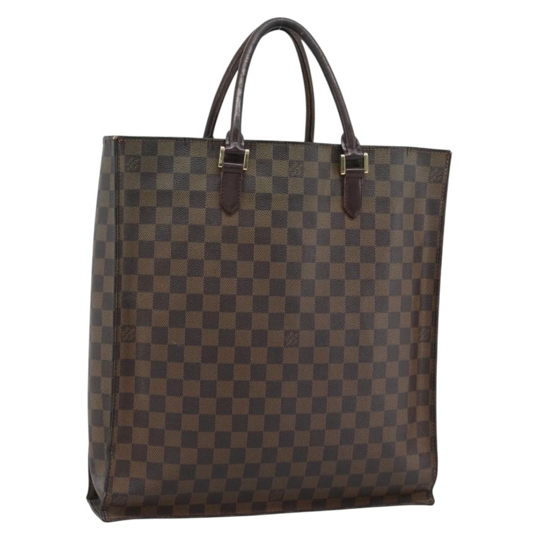 Louis Vuitton N51140 Sac Plat Hand Bag in Damier Ebene Canvas: Louis Vuitton N51140 Sac Plat Hand Bag in Damier Ebene Canvas Louis Vuitton Sac Plat hand bag in Damier Ebene canvas, model N51140, made in France. This women's bag is offered in heavily used conditio