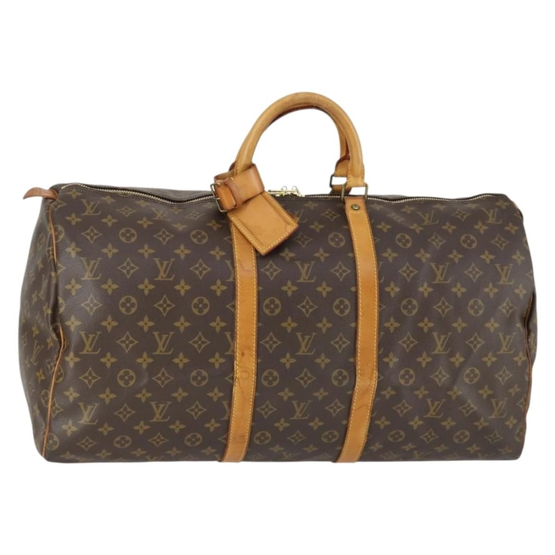 Louis Vuitton M41424 Keepall 55 Monogram Canvas Boston Bag: Louis Vuitton M41424 Keepall 55 Monogram Canvas Boston Bag Louis Vuitton Keepall 55 Boston bag in Monogram canvas, model M41424, made in France. This women's travel bag includes a name tag and Powanie