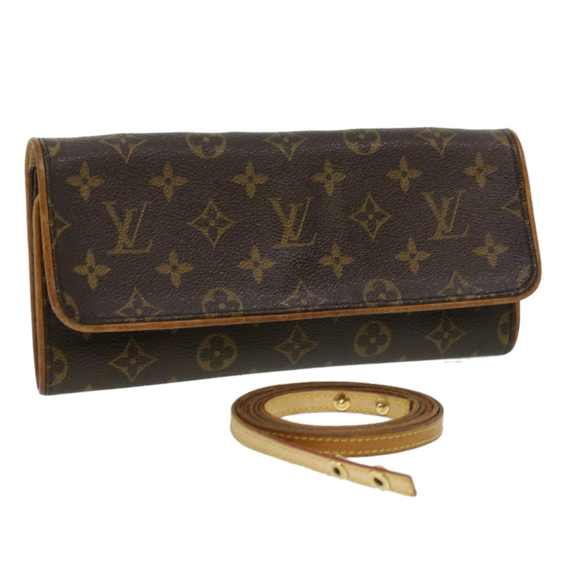 Louis Vuitton Pochette Twin GM Monogram Canvas Shoulder Bag M51852: Louis Vuitton Pochette Twin GM Monogram Canvas Shoulder Bag M51852 A Louis Vuitton Monogram Pochette Twin GM shoulder bag in Monogram Canvas, made in France. It comes with a shoulder strap and feature