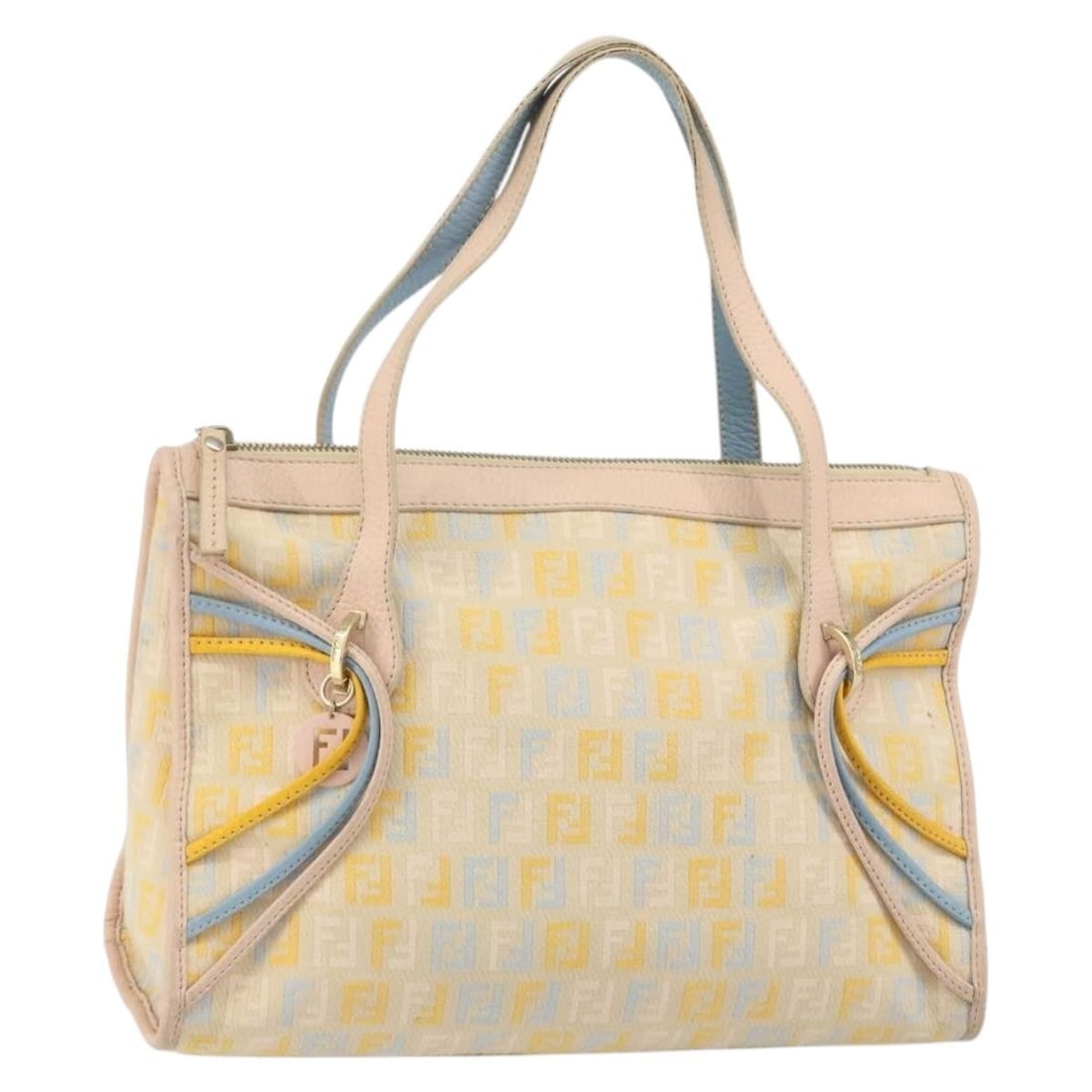 FENDI Zucchino Multicolor Gold Canvas Top Handle Bag: FENDI Zucchino Multicolor Gold Canvas Top Handle Bag This FENDI Zucchino Canvas Hand Bag features a multicolor and gold exterior crafted from signature canvas. The bag is designed for women and made i