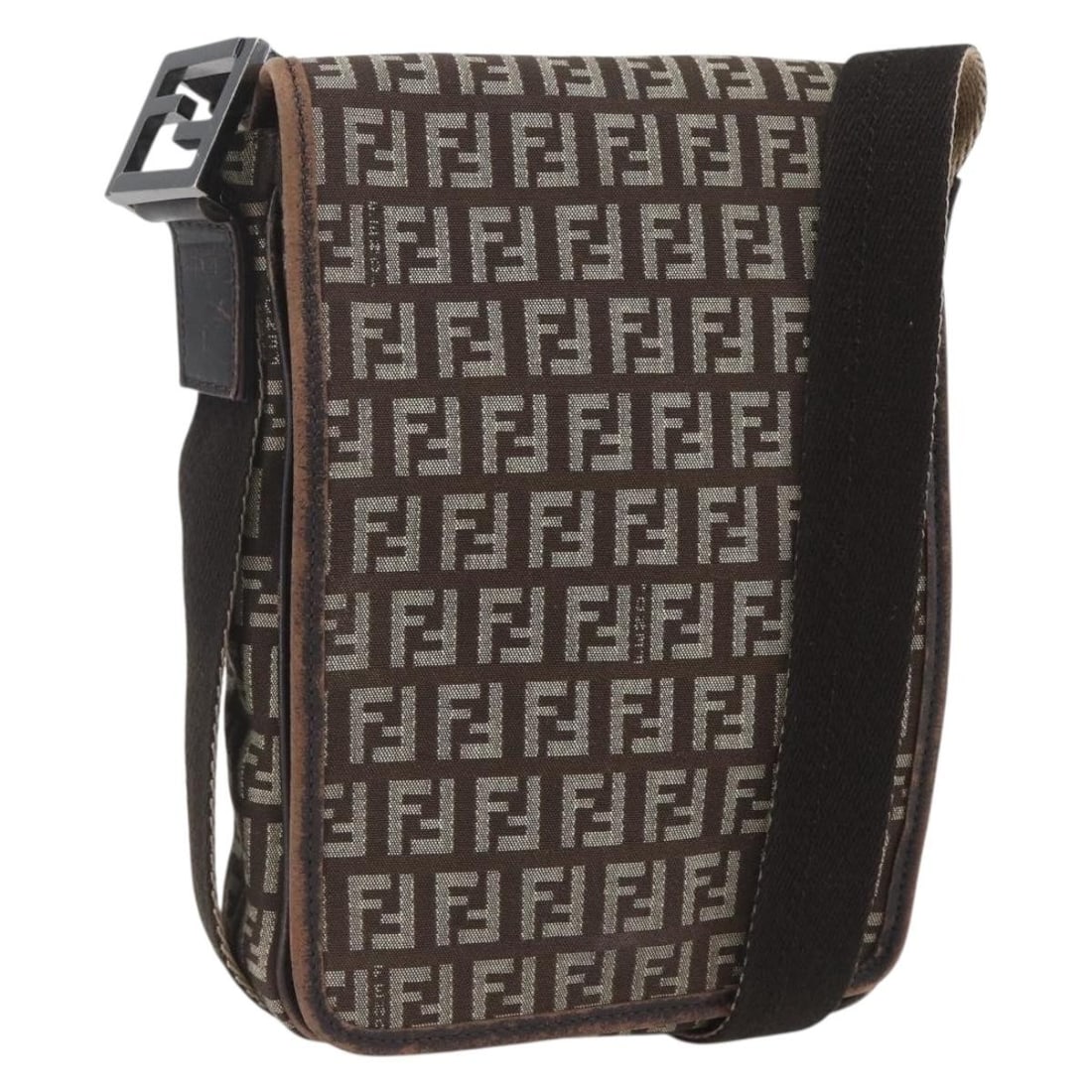 Brown Zucchino Canvas Fendi Shoulder Bag Italy: Brown Zucchino Canvas Fendi Shoulder Bag Italy This Fendi Zucchino shoulder bag features brown Zucchino canvas and is made in Italy. The bag has a compact design with an adjustable shoulder strap and 