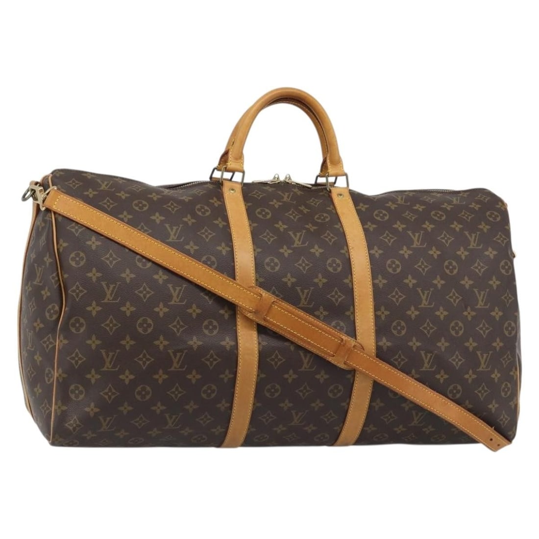 LOUIS VUITTON M41412 Keepall Bandouliere 60 Monogram Canvas Boston Bag: LOUIS VUITTON M41412 Keepall Bandouliere 60 Monogram Canvas Boston Bag Louis Vuitton Monogram Keepall Bandouliere 60 Boston Bag in Monogram Canvas, made in France. This women's bag comes in the Boston