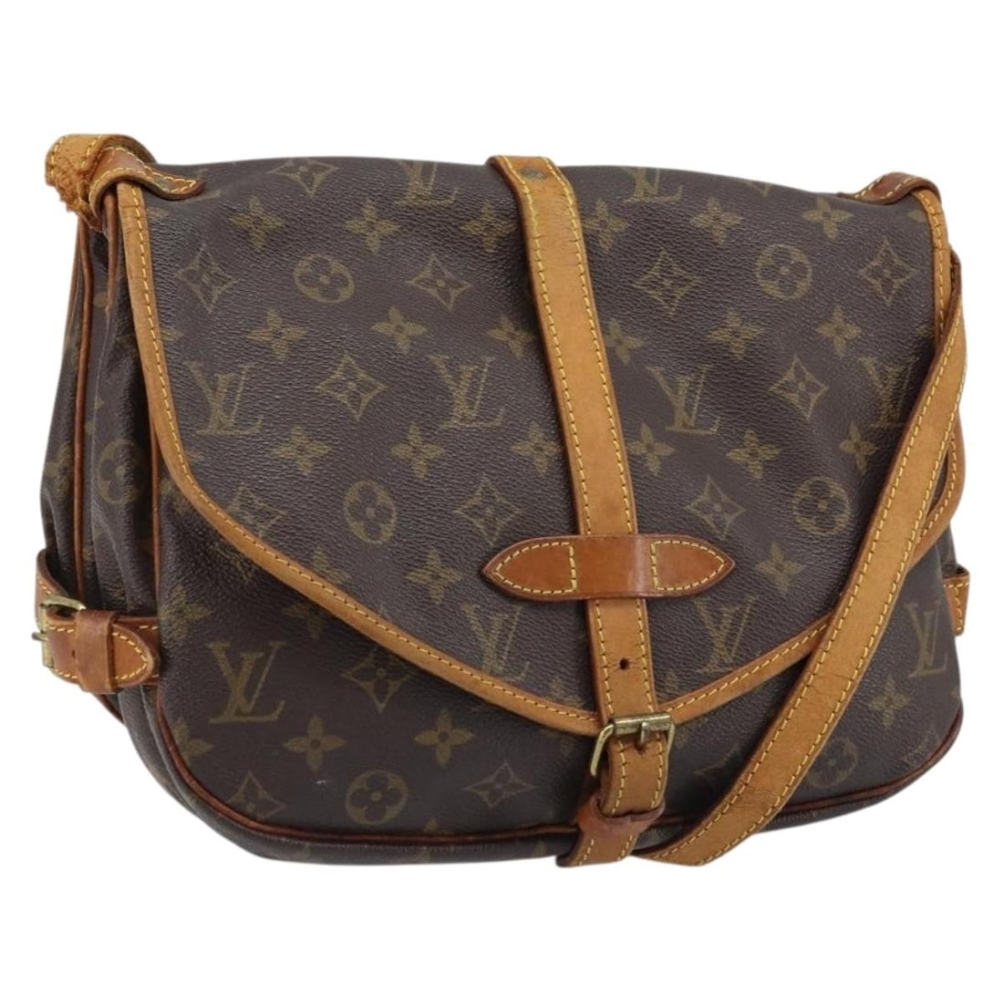 Louis Vuitton M42256 Saumur 30 Monogram Canvas Shoulder Bag: Louis Vuitton M42256 Saumur 30 Monogram Canvas Shoulder Bag Louis Vuitton Saumur 30 shoulder bag in Monogram canvas, made in France. This women's bag is offered as the photographed item only and does 