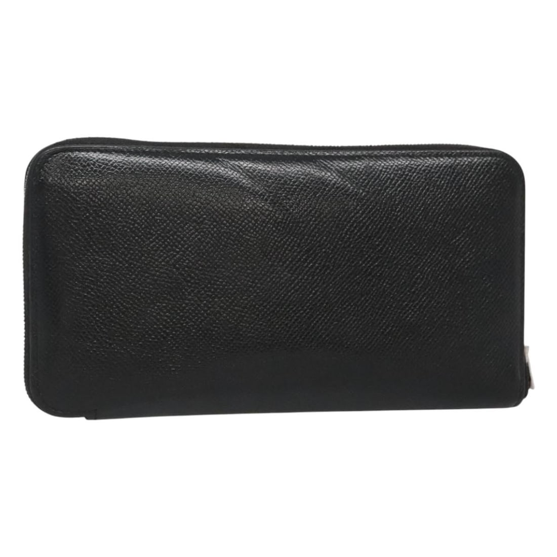 Hermes Azap leather black silver long wallet France: Hermes Azap leather black silver long wallet France This HERMES Azap Long Wallet features a classic design crafted from black leather with silver-tone accents. Made in France, it offers a spacious int