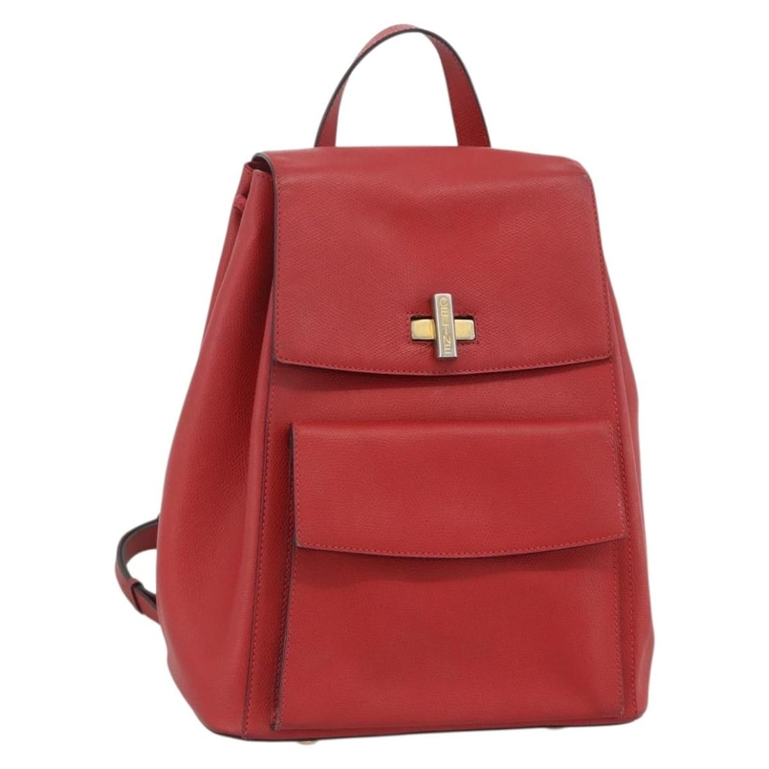 Celine red leather backpack gold tone hardware made in Italy (1 of 18)