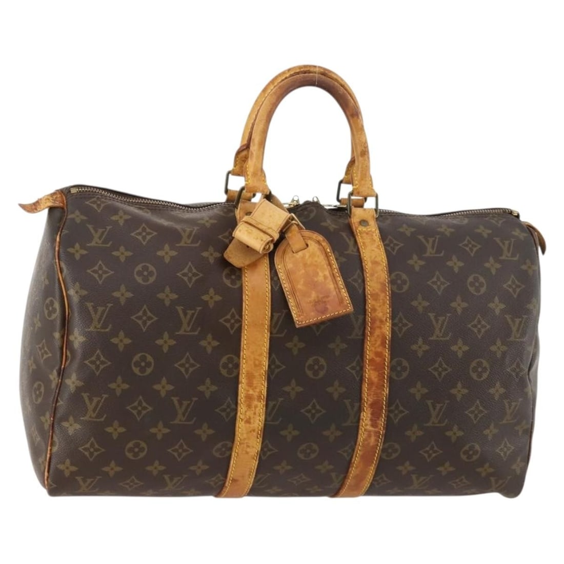 Louis Vuitton Keepall 45 Monogram Canvas Boston Travel Bag M41428: Louis Vuitton Keepall 45 Monogram Canvas Boston Travel Bag M41428 This is a Louis Vuitton Monogram Keepall 45 Boston Bag, model M41428, crafted from signature Monogram canvas. The bag features a spaci
