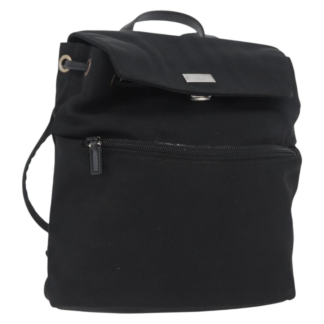 Gucci Nylon Black Silver Backpack 003 0242 Women Italy: Gucci Nylon Black Silver Backpack 003 0242 Women Italy This GUCCI backpack is crafted from durable nylon in a black and silver color scheme. Made in Italy, it features a compact design with approximat